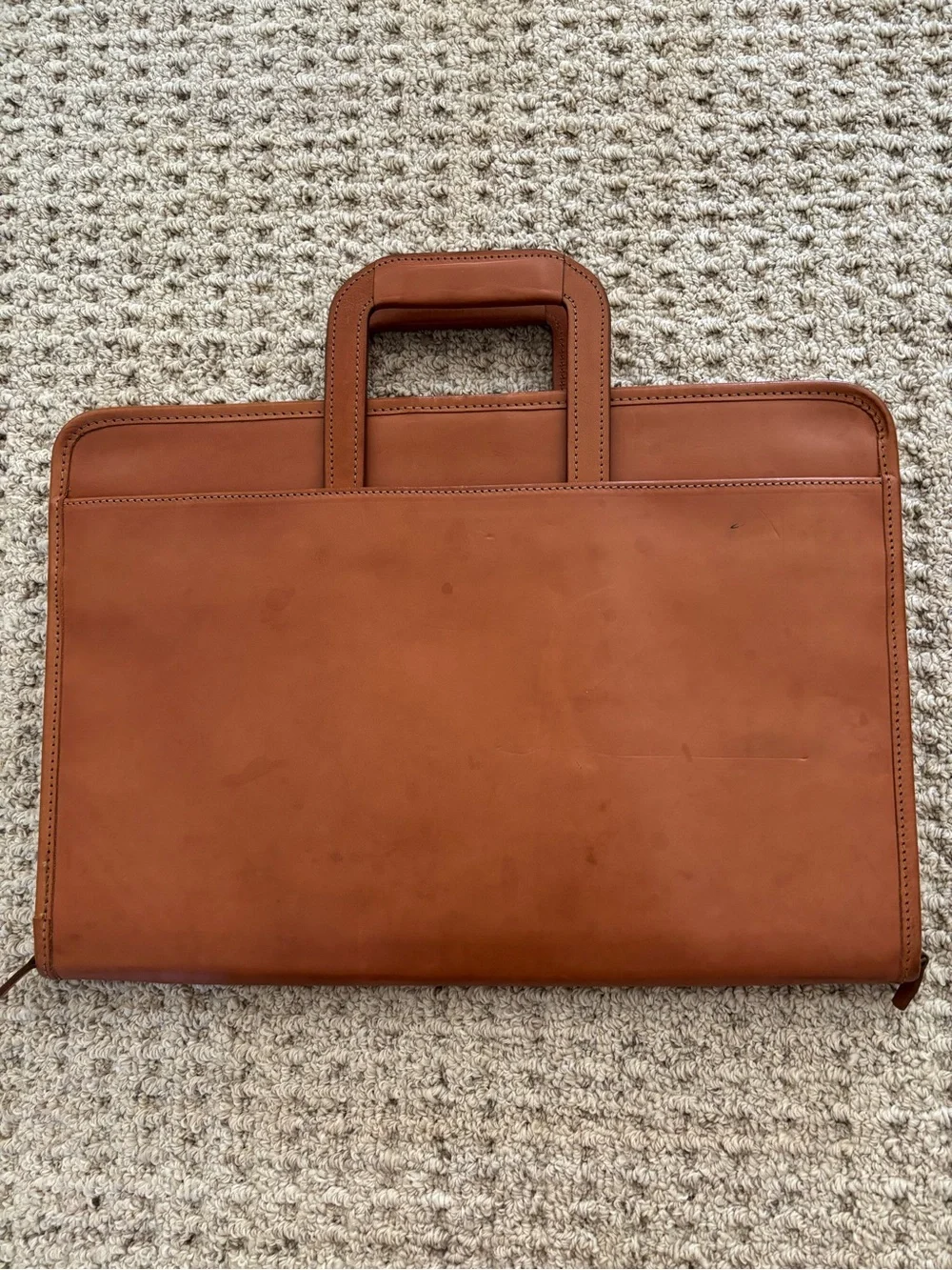 Hartmann Briefcase Tan Leather Top Handles